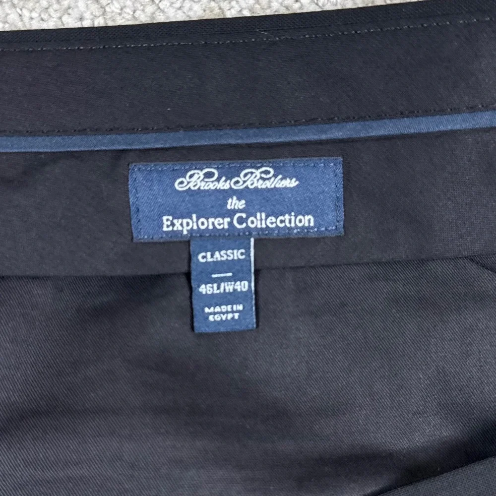 NEW Brooks Brothers Men 46L (40x34) Black Explorer Vitale Barberis Canonico Suit